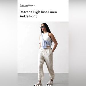 NWT Athleta Retreat Linen Ankle Pants- white